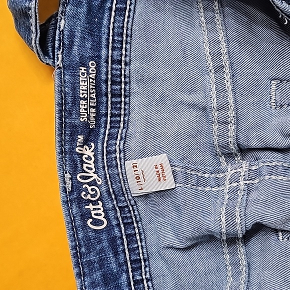 Cat & Jack Girls 10/12 Super Stretch Denim Overalls - Picture 3 of 3